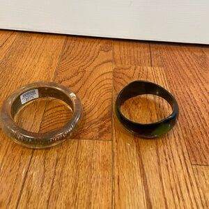 Set of Two Chico’s Clear and Black Bangles